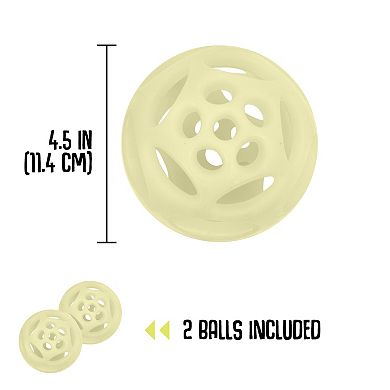 Chew King Green Large Glow Lattice Ball Dog Toy 2-pk.