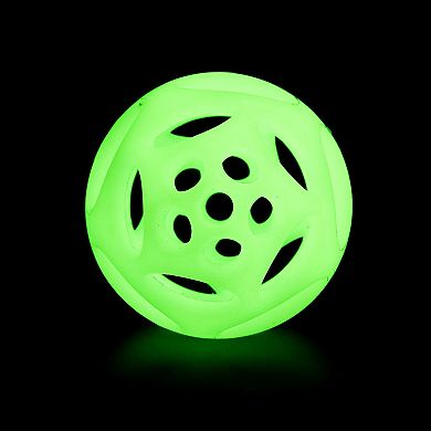 Chew King Green Large Glow Lattice Ball Dog Toy 2-pk.