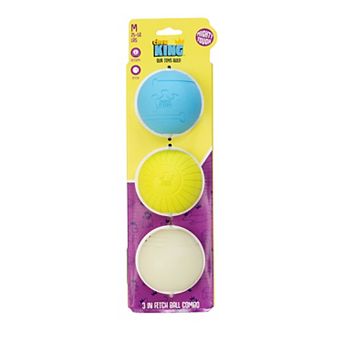 Chew King 3 in Multi-Colored Fetch Ball Combo Medium Dog Toy 3 pk