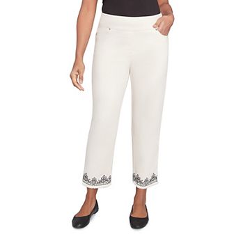 Alfred Dunner Petite Classic Cuffed Medallion Ankle Pants