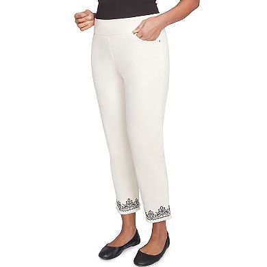 Alfred Dunner Petite Classic Cuffed Medallion Ankle Pants