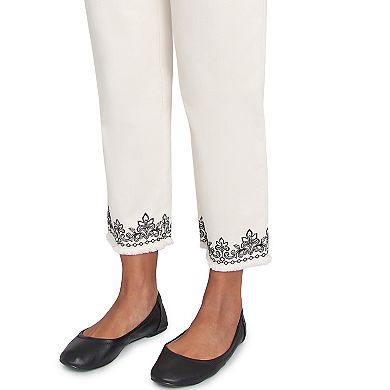 Alfred Dunner Petite Classic Cuffed Medallion Ankle Pants