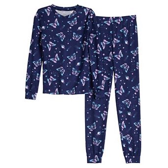 Girls 4-14 Cuddl Duds® Snug Fit Long Sleeve Pajama Top & Pajama Pants Set