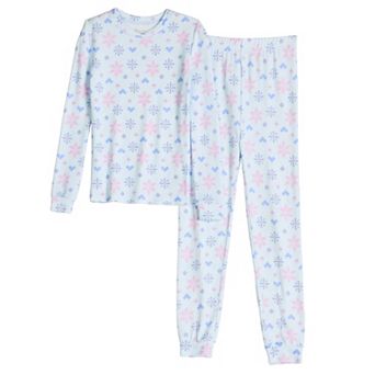 Girls 4-14 Cuddl Duds® Snug Fit Long Sleeve Pajama Top & Pajama Pants Set