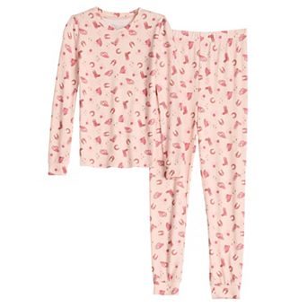 Girls 4-14 Cuddl Duds® Snug Fit Long Sleeve Pajama Top & Pajama Pants Set