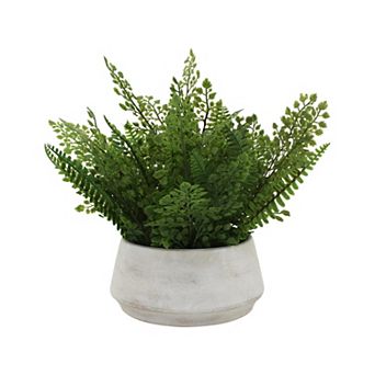 Everyday Decor Mixed Artificial Ferns in Low Ceramic Pot Table Decor