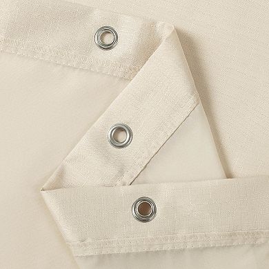 Awesome Home Linen Texture Shower Curtain with Snap-in Liner & 12 Hooks Included