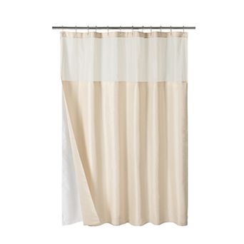 Awesome Home Linen Texture Shower Curtain with Snap-in Liner & 12 Hooks Included