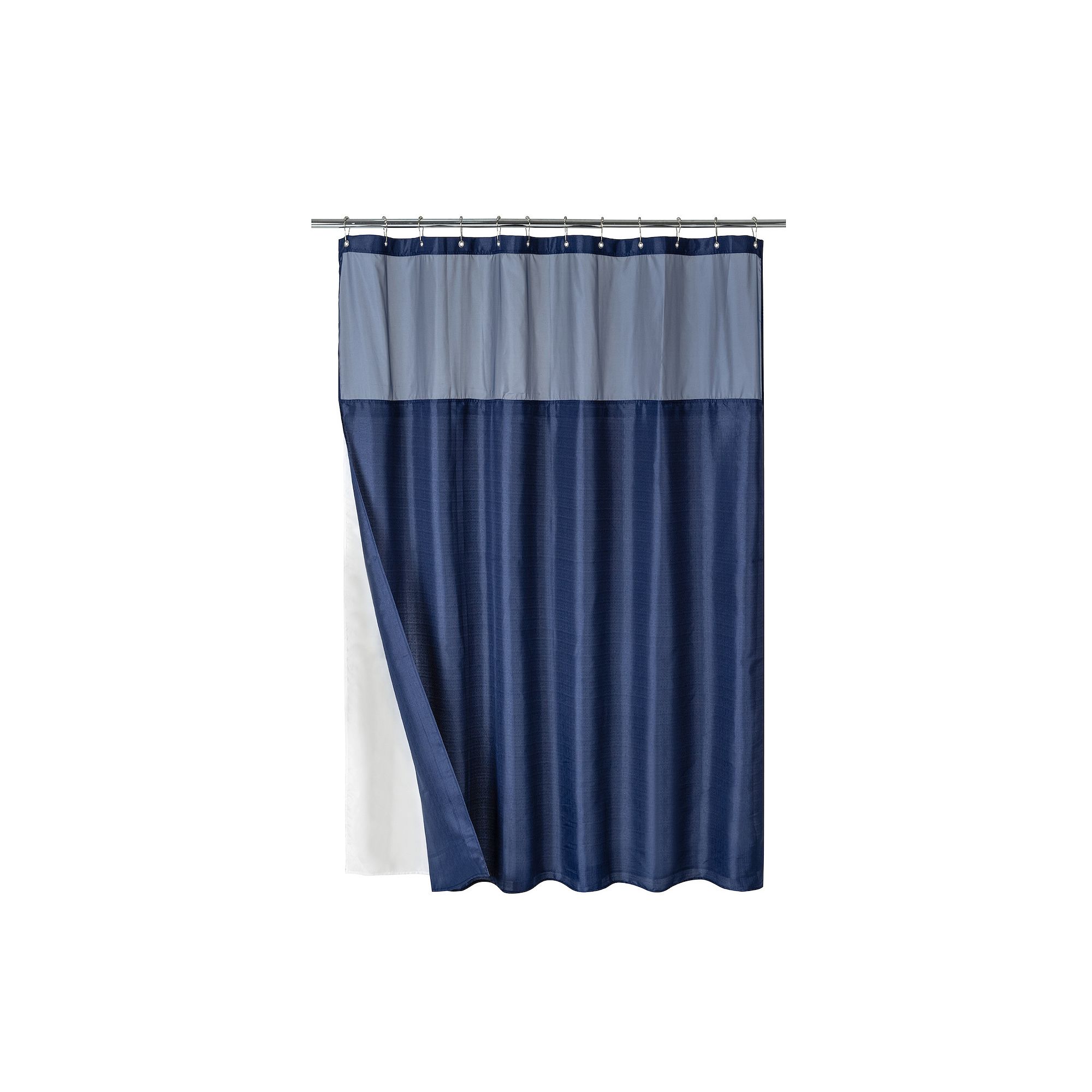 Awesome Home Linen Texture Shower Curtain with Snap-in Liner & 12 Hooks Inc