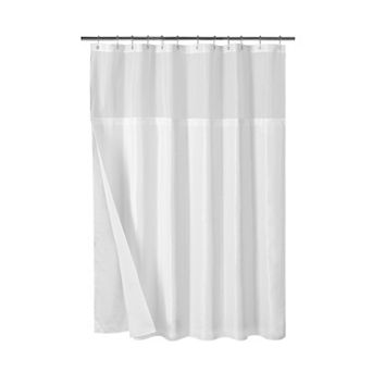 Awesome Home Linen Texture Shower Curtain with Snap-in Liner & 12 Hooks Included