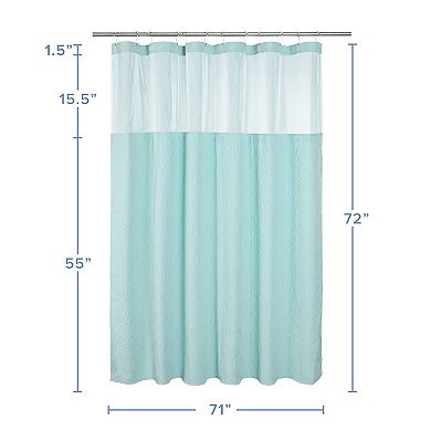 Awesome Home Starburst Texture Shower Curtain with Snap-In Liner & 12 Hooks