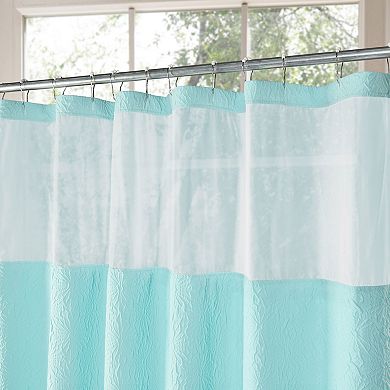Awesome Home Starburst Texture Shower Curtain with Snap-In Liner & 12 Hooks