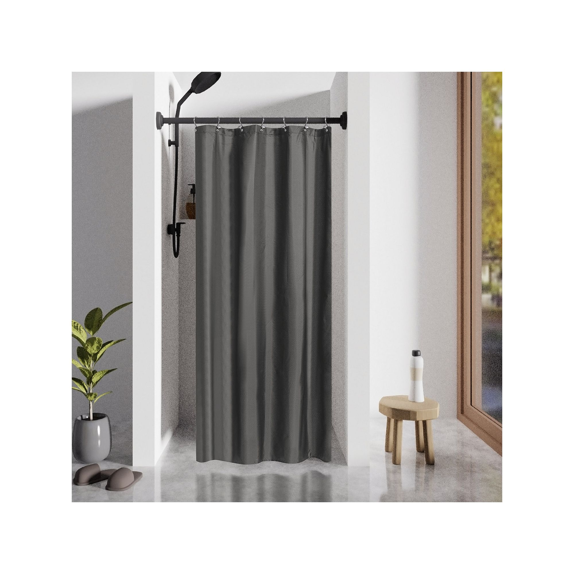 Awesome Home Water Repellent Shower Curtain, Size: 36X72, Grey Gray