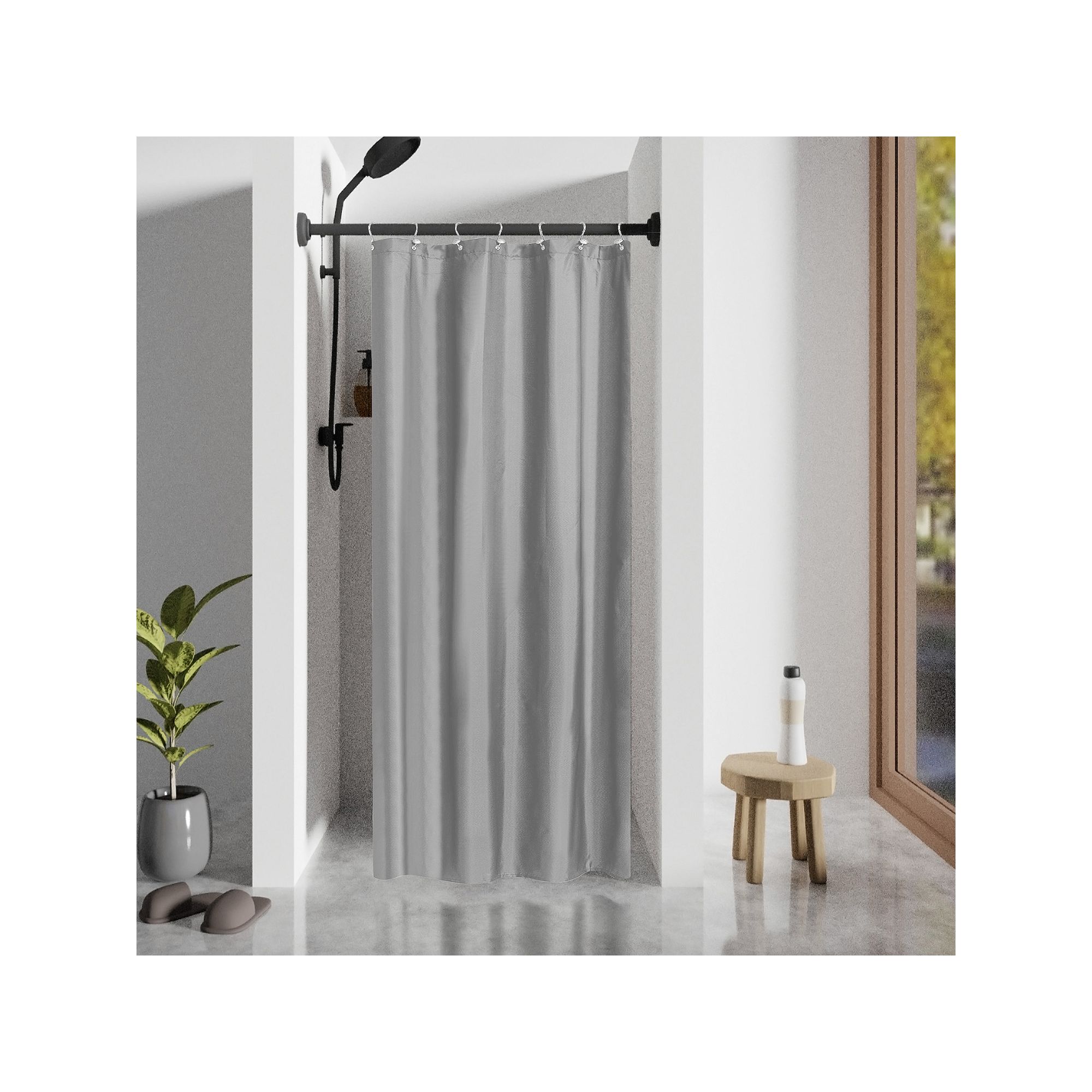 Awesome Home Water Repellent Shower Curtain, Size: 72X84, Gray