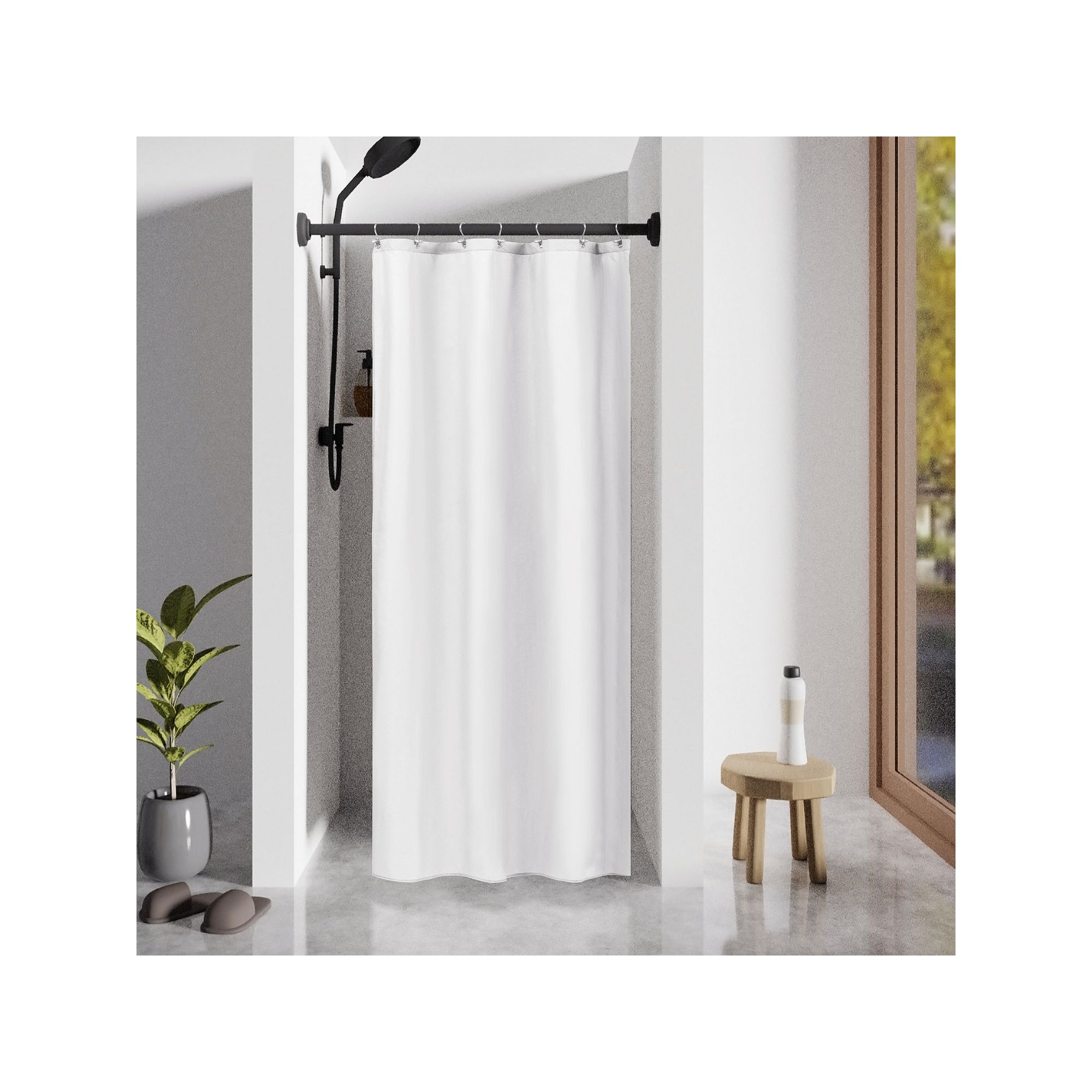 Awesome Home Water Repellent Shower Curtain, Size: 70X72, White