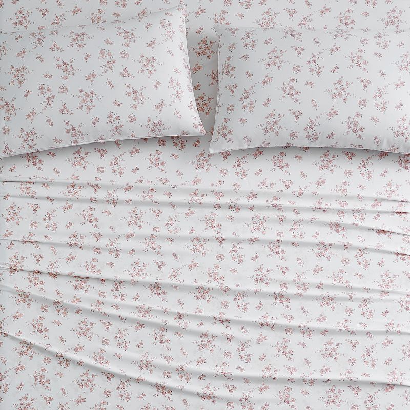 Bearpaw Serene All Season Comfort Sheet Set, Floral Blush