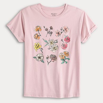 Women's Abstract Flowers Graphic Tee