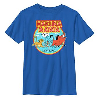 Disney's The Lion King Simba, Timon & Pumbaa Hakuna Matata Stamp Boys 8-20 Graphic Tee