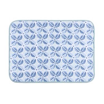 The Big One® Blue Petal Pattern Printed Dish Drying Mat
