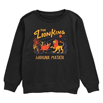 Disney's The Lion King Simba, Timon & Pumbaa Hakuna Matata Dancing Boys 8-20 Fleece Sweatshirt