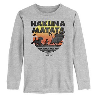 Disney's The Lion King Simba, Timon & Pumbaa Hakuna Matata Walk Boys 8-20 Long Sleeve Graphic Tee