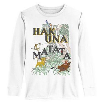 Disney's The Lion King Hakuna Matata No Worries Boys 8-20 Long Sleeve Graphic Tee