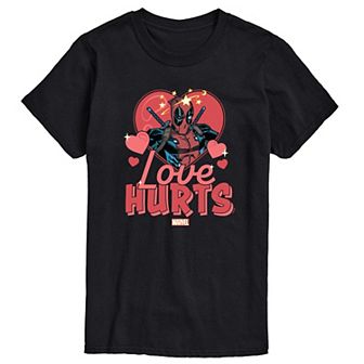 Men's Marvel Deadpool Love Hurts Graphic Tee