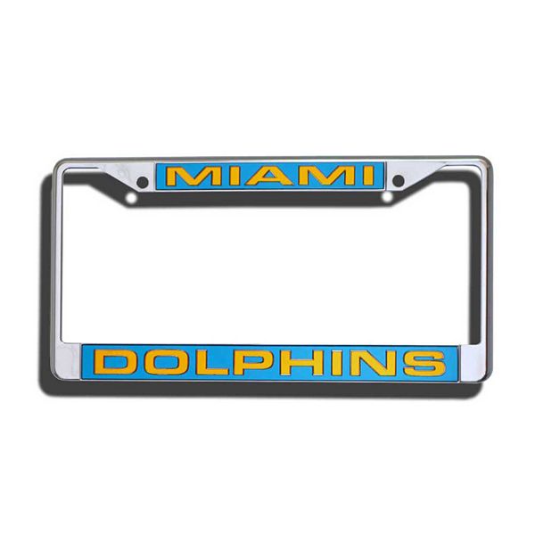 Wholesale NFL - Miami Dolphins License Plate Frame - Black Miami Dolphins -  NFL - Black Metal License Plate Frame SKU: 31364