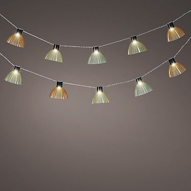 Kaemingk Multi-Colored Flower Shade Solar-Powered String Lights