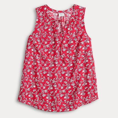 Women's Croft & Barrow® Sleeveless Tie Neck Challis Blouse