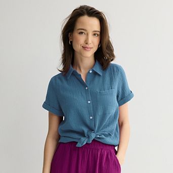 Women's Croft & Barrow® Casual Camp Shirt