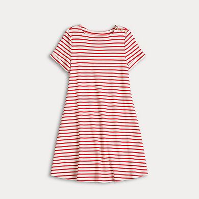 Women's Croft & Barrow® Buttoned Shoulder T-Shirt Dress