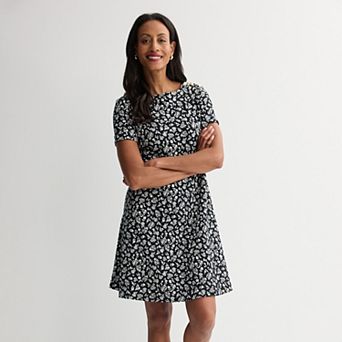 Women's Croft & Barrow® Buttoned Shoulder T-Shirt Dress