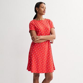 Women's Croft & Barrow® Buttoned Shoulder T-Shirt Dress