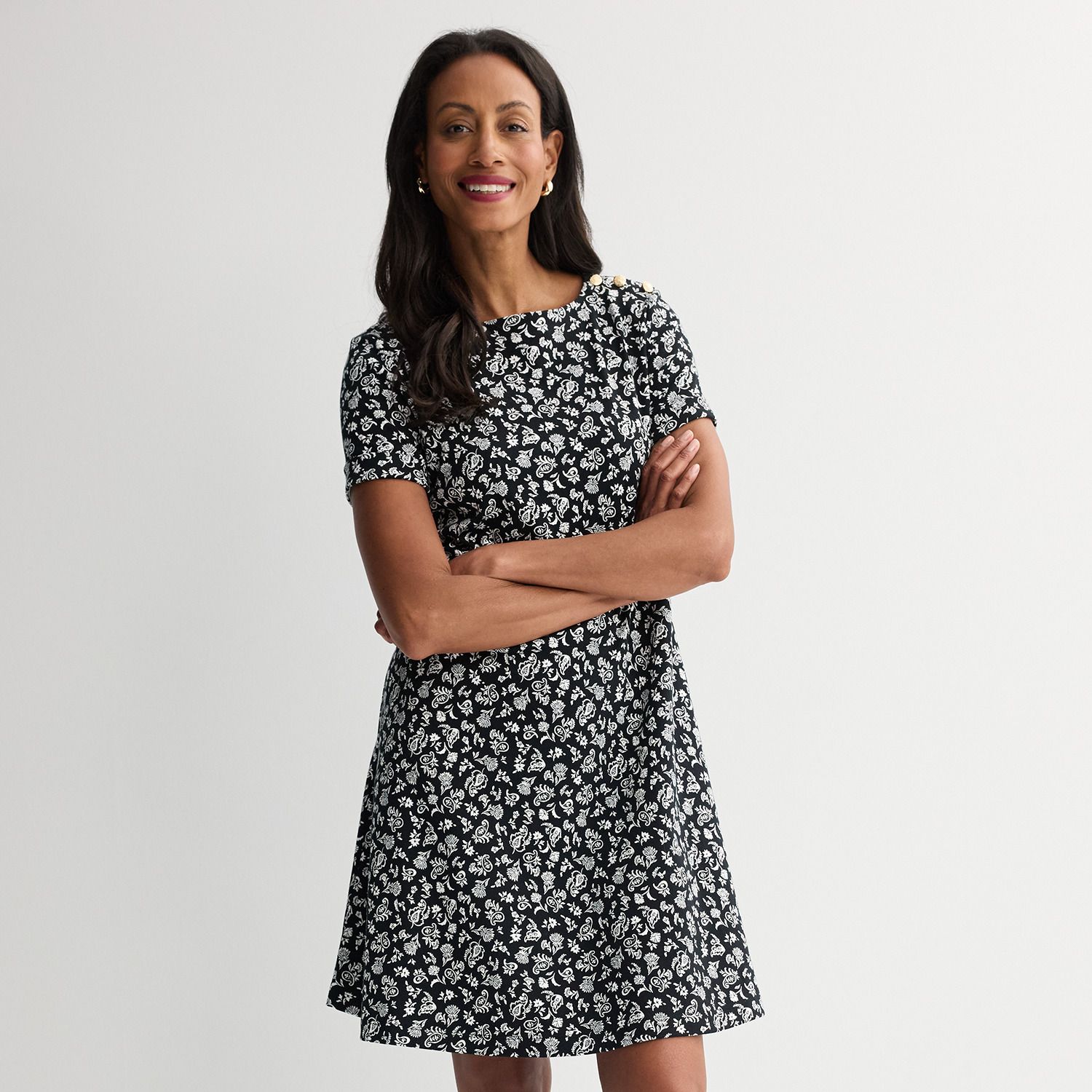 Женские платья Croft & Barrow Petite Croft & Barrow® Buttoned Shoulder Midi Dress
