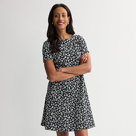 Женские платья Croft & Barrow Petite Croft & Barrow® Buttoned Shoulder Midi Dress