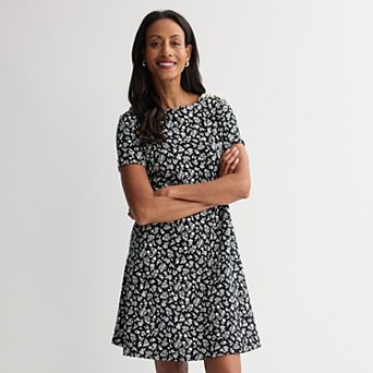 Petite Croft & Barrow® Buttoned Shoulder Midi Dress