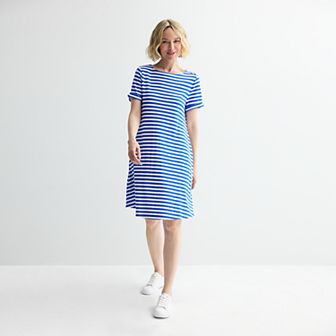 Petite Croft & Barrow® Buttoned Shoulder Midi Dress
