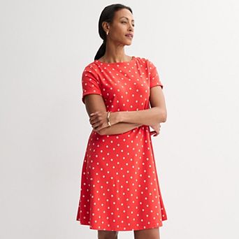 Petite Croft & Barrow® Buttoned Shoulder Midi Dress