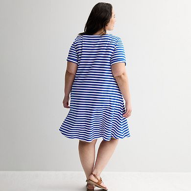 Plus Size Croft & Barrow® Buttoned Shoulder Dress