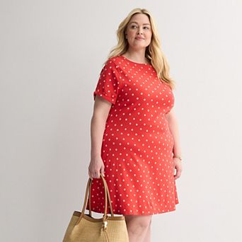 Plus Size Croft & Barrow® Buttoned Shoulder Dress
