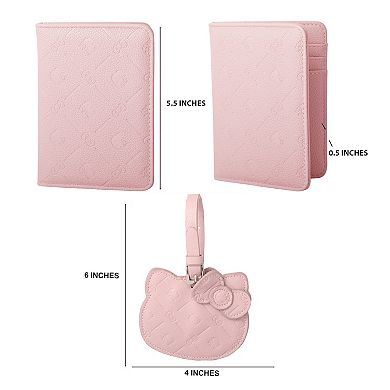 Hello Kitty Blush Debossed Passport Holder & Luggage Tag Set