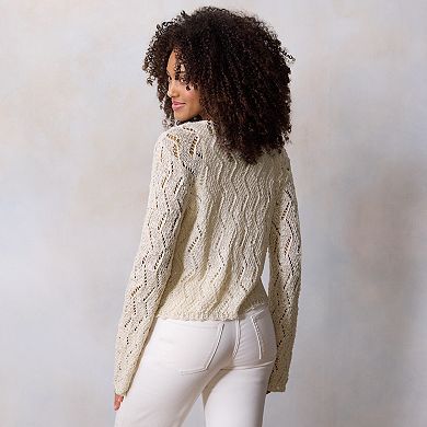 Petite LC Lauren Conrad Scallop Hem Cardigan