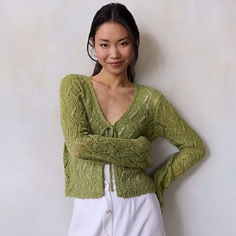 Petite LC Lauren Conrad Scallop Hem Cardigan