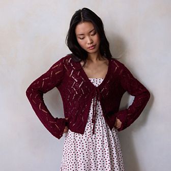 Petite LC Lauren Conrad Scallop Hem Cardigan