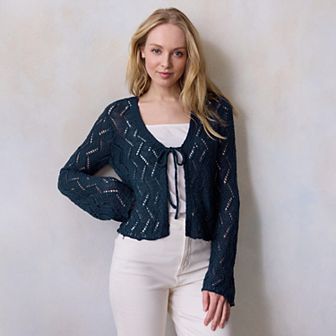 Petite LC Lauren Conrad Scallop Hem Cardigan