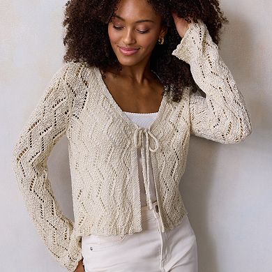 Petite LC Lauren Conrad Scallop Hem Cardigan