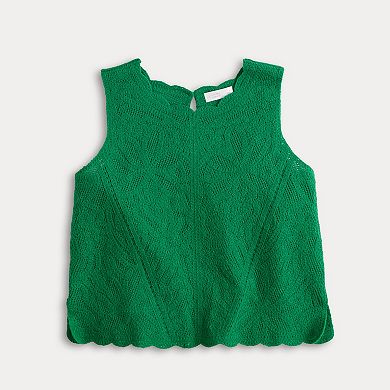 Petite LC Lauren Conrad Crochet Shell Sweater