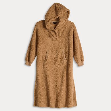 Women's Simply Vera Vera Wang Sherpa Long Sleeve Hooded Lounger