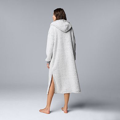 Women's Simply Vera Vera Wang Sherpa Long Sleeve Hooded Lounger